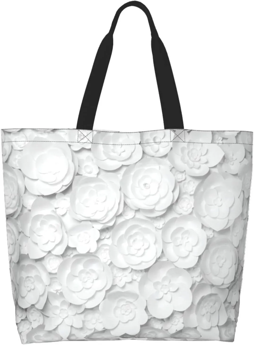 Cattle Dog Florals Print Shoulder Bag For Women Shopping Bags Tote Bag Large Storage Handbag Grocery Bags