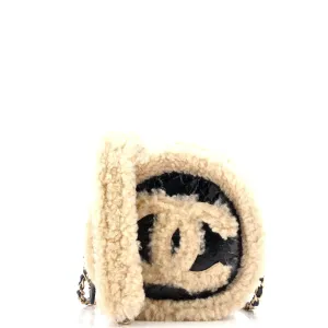 CC Mania Round Crossbody Shearling and Crumpled Sheepskin Mini