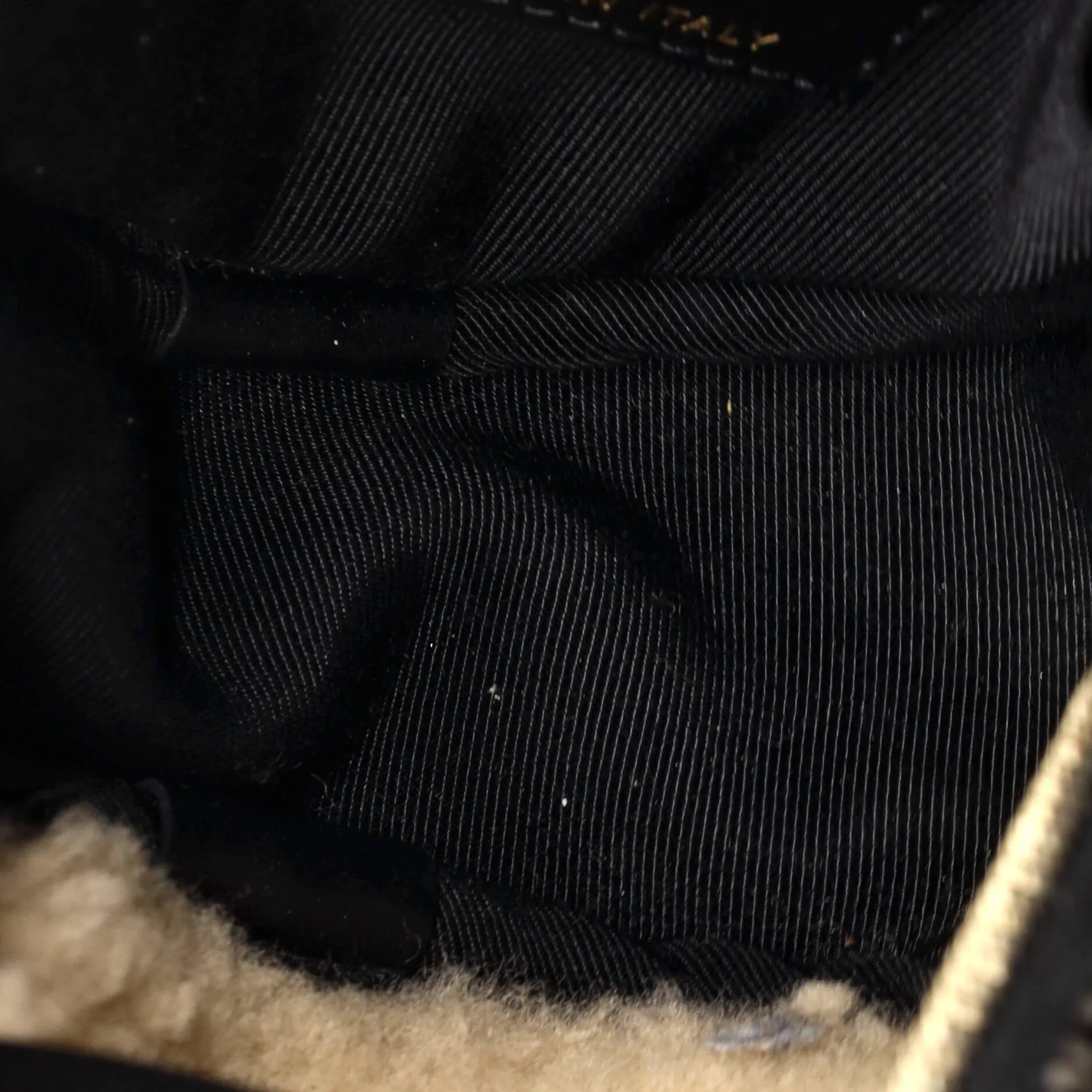 CC Mania Round Crossbody Shearling and Crumpled Sheepskin Mini