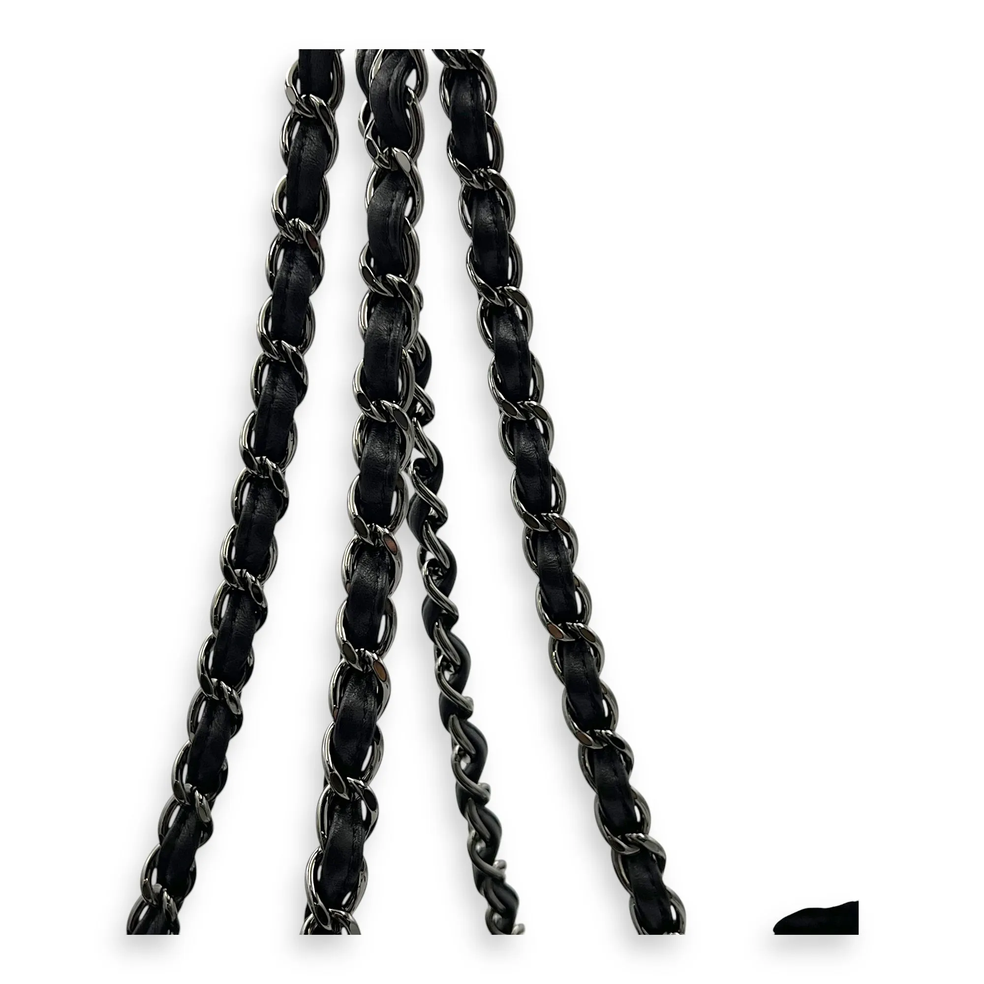 CC Shoulder Bag Black in Shearling, Silver hardware