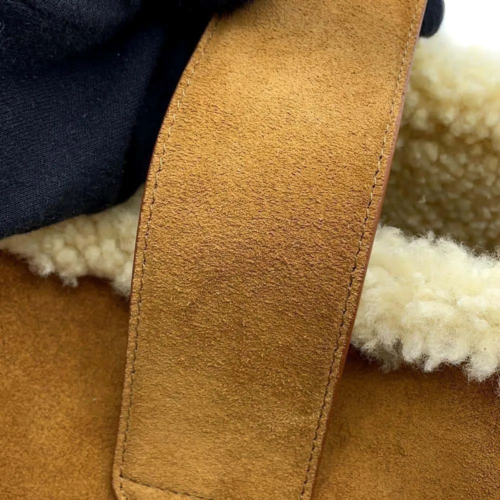 CELINE Louise 2WAYBag Brown116613GFT Suede Shearling Size Medium
