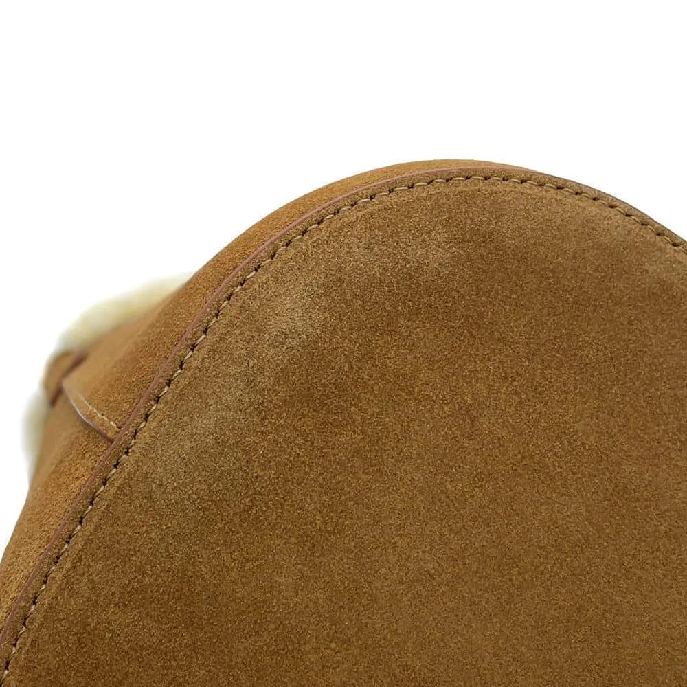 CELINE Louise 2WAYBag Brown116613GFT Suede Shearling Size Medium