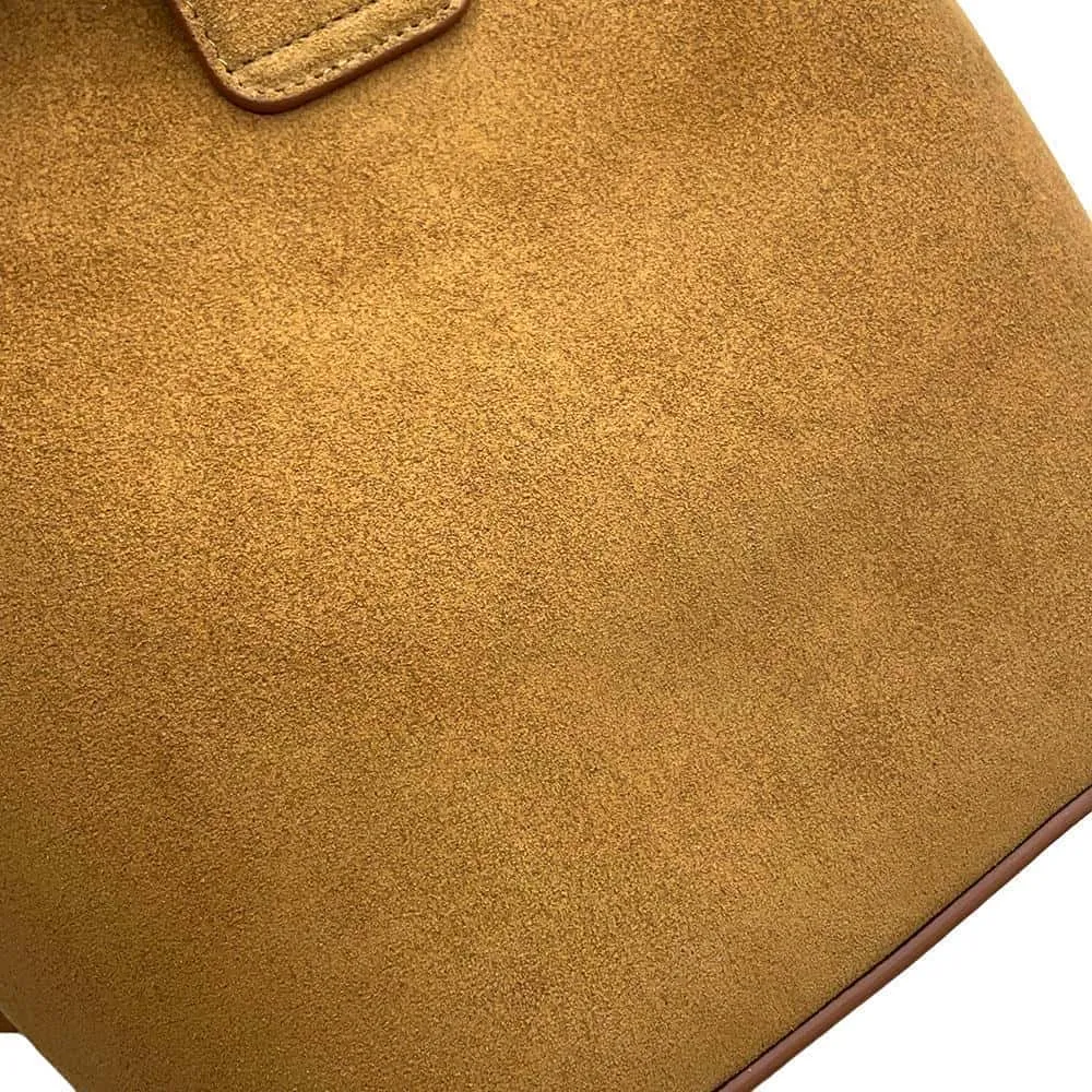 CELINE Louise 2WAYBag Brown116613GFT Suede Shearling Size Medium