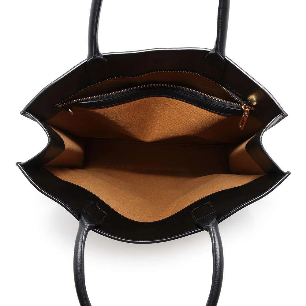 CELINE Triomphe Vertical Cabas Black/Brown191492CIM PVC Leather Size Large