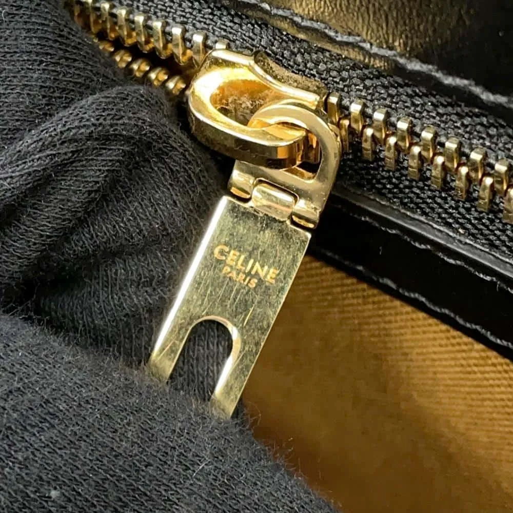 CELINE Triomphe Vertical Hippo Black/Brown191492 PVC Leather