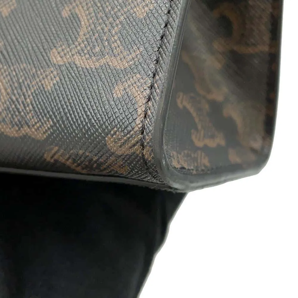 CELINE Triomphe Vertical Hippo Black/Brown191492 PVC Leather