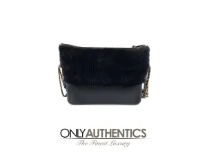 Chanel Navy Shearling Fur and Leather Gabrielle Bag