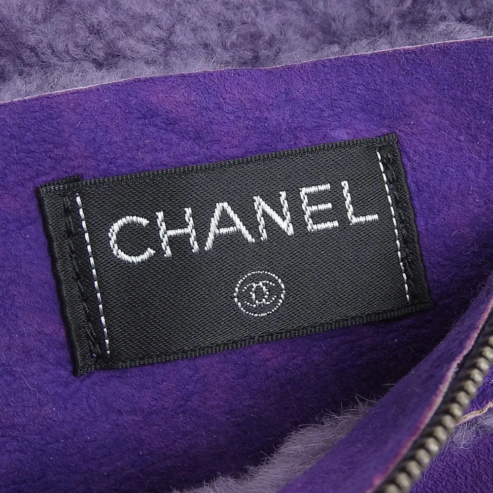 Chanel Shearling Shoulder Bag Purple
