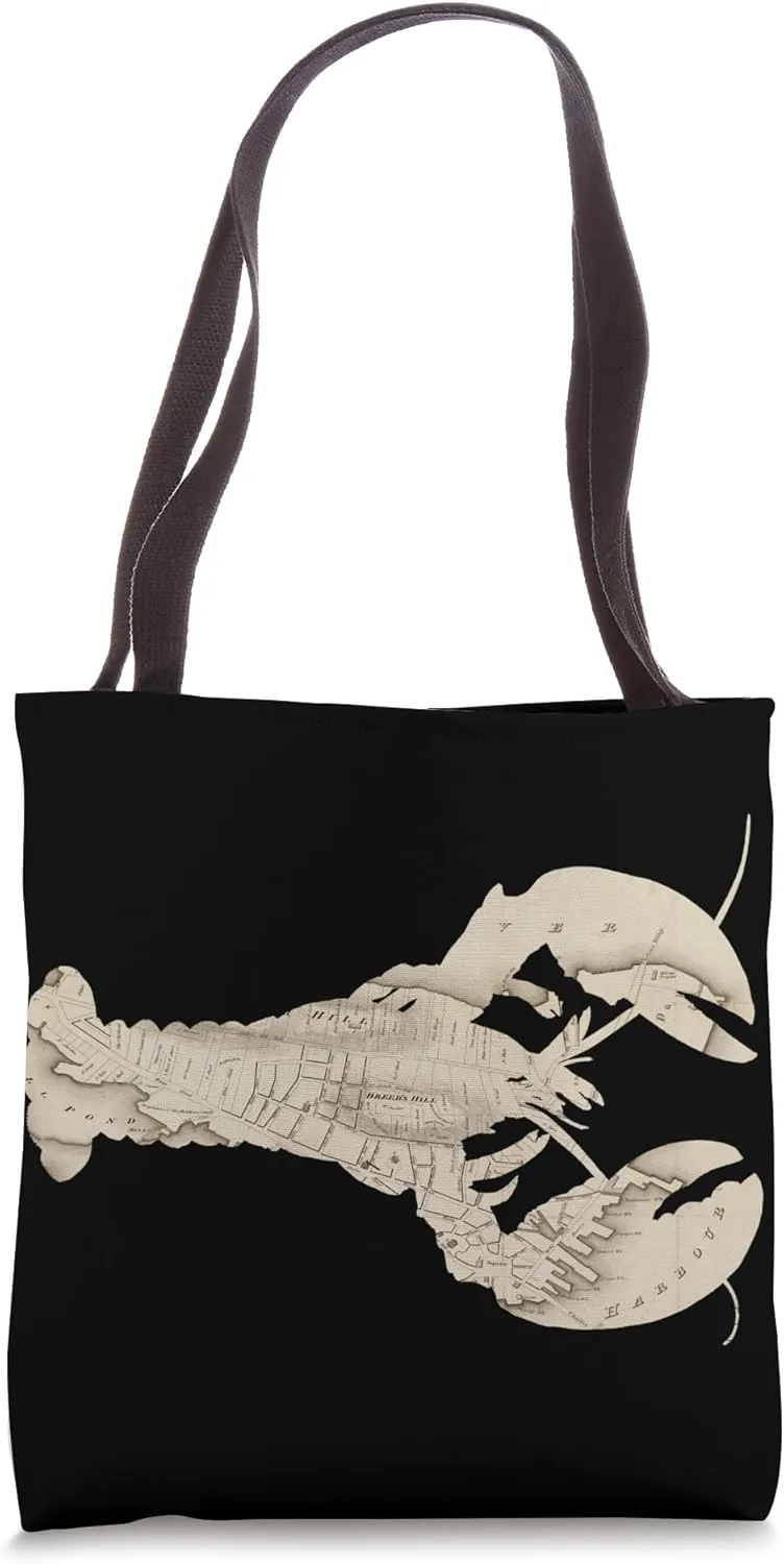 Charlestown MA Lobster Map Silhouette Tote Bag