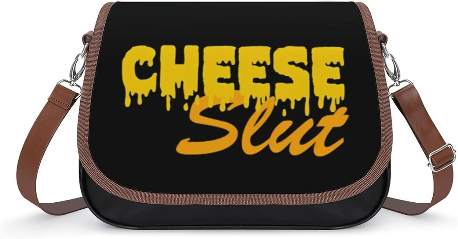 Cheese Slut Printed Women's Crossbody Bags Novelty Purse Handbag Shoulder Bag For Women