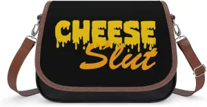 Cheese Slut Printed Women's Crossbody Bags Novelty Purse Handbag Shoulder Bag For Women