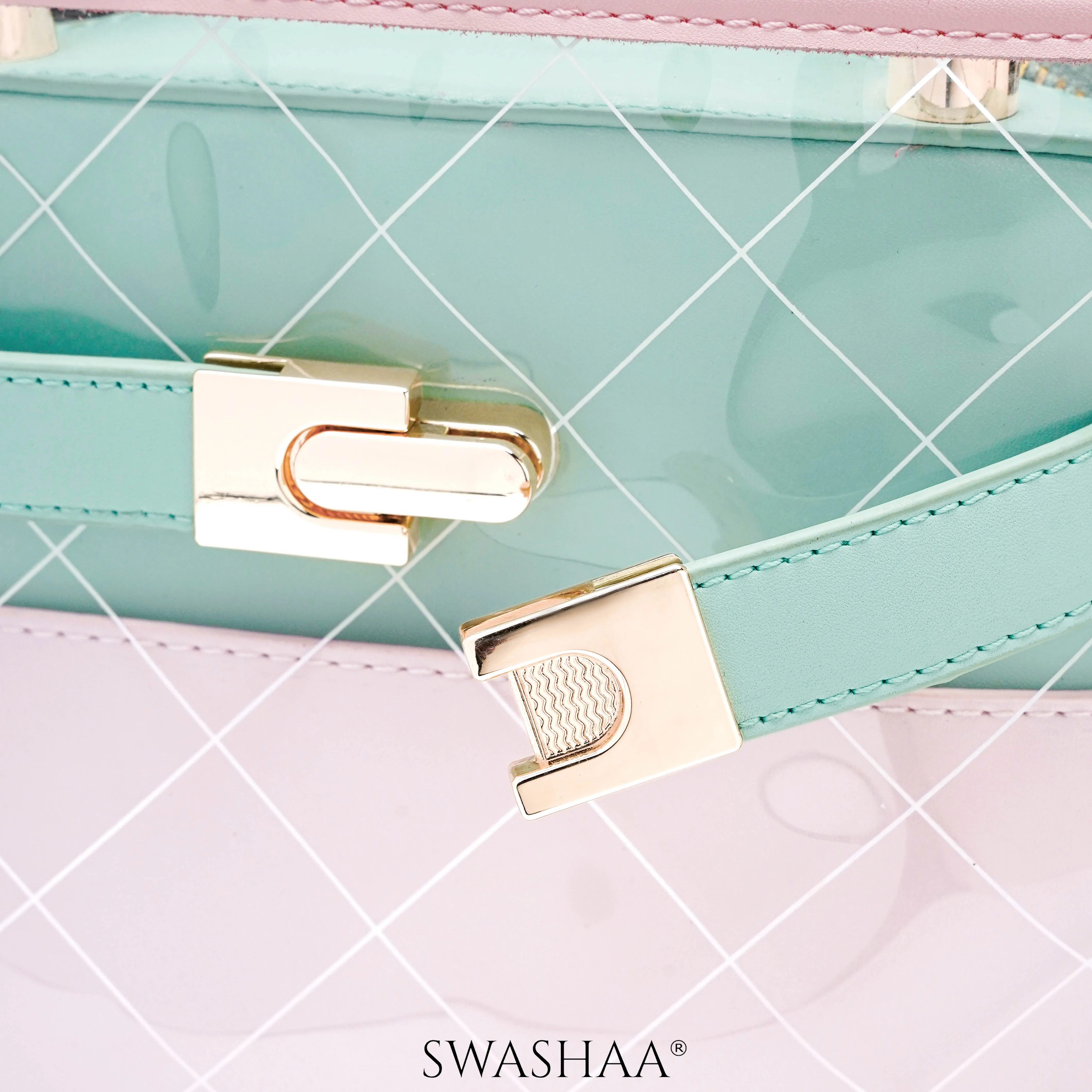 Cherie Transparent Inlay Leather Handbag