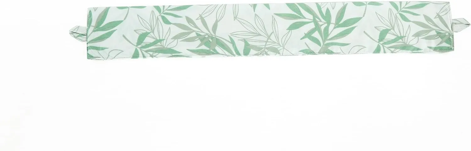 Chezmoi Collection 4-Piece Floral Leaves Window Curtain Set with Sheer Backing - Green White Leaves Printed Microfiber, 120 inch x 84 inch
