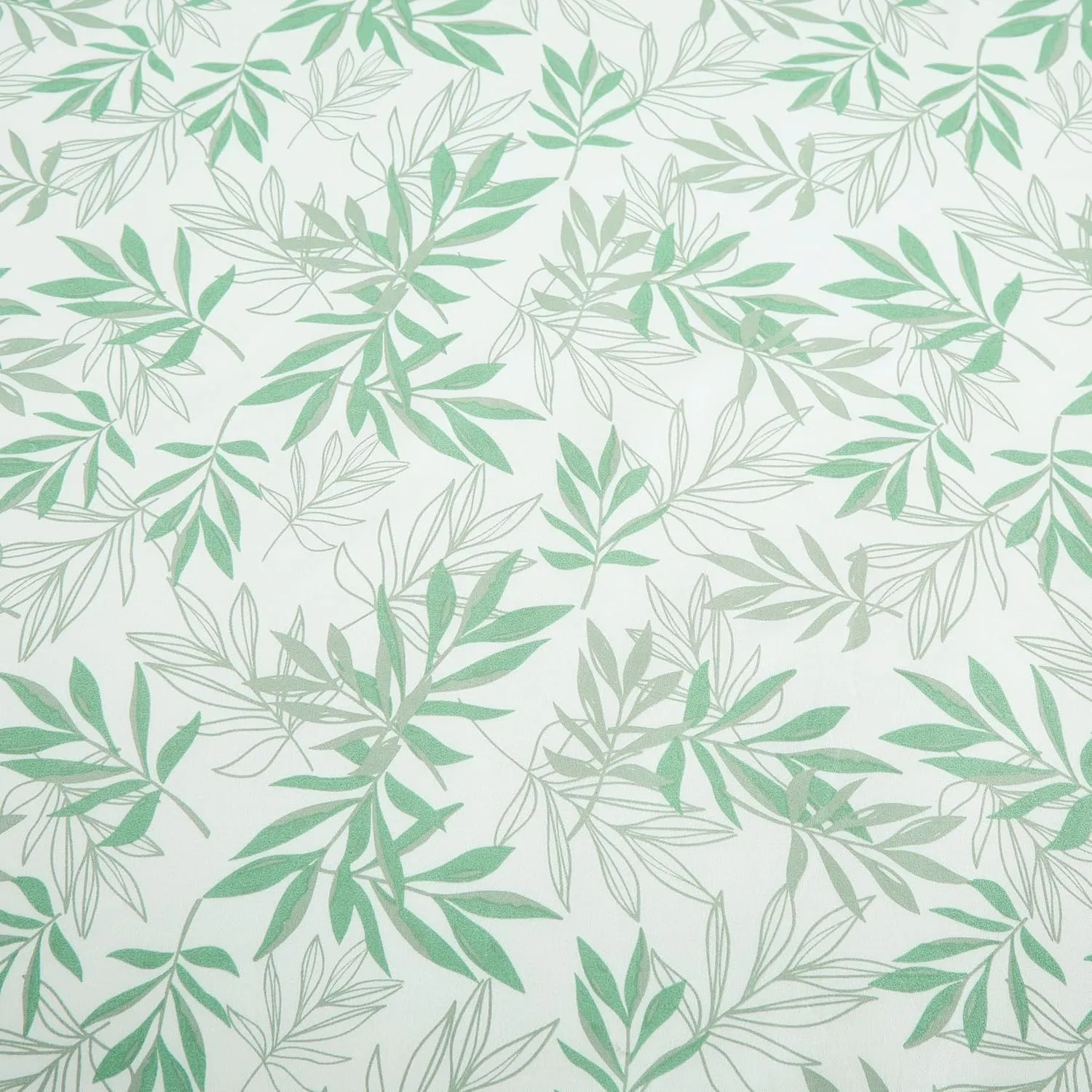 Chezmoi Collection 4-Piece Floral Leaves Window Curtain Set with Sheer Backing - Green White Leaves Printed Microfiber, 120 inch x 84 inch