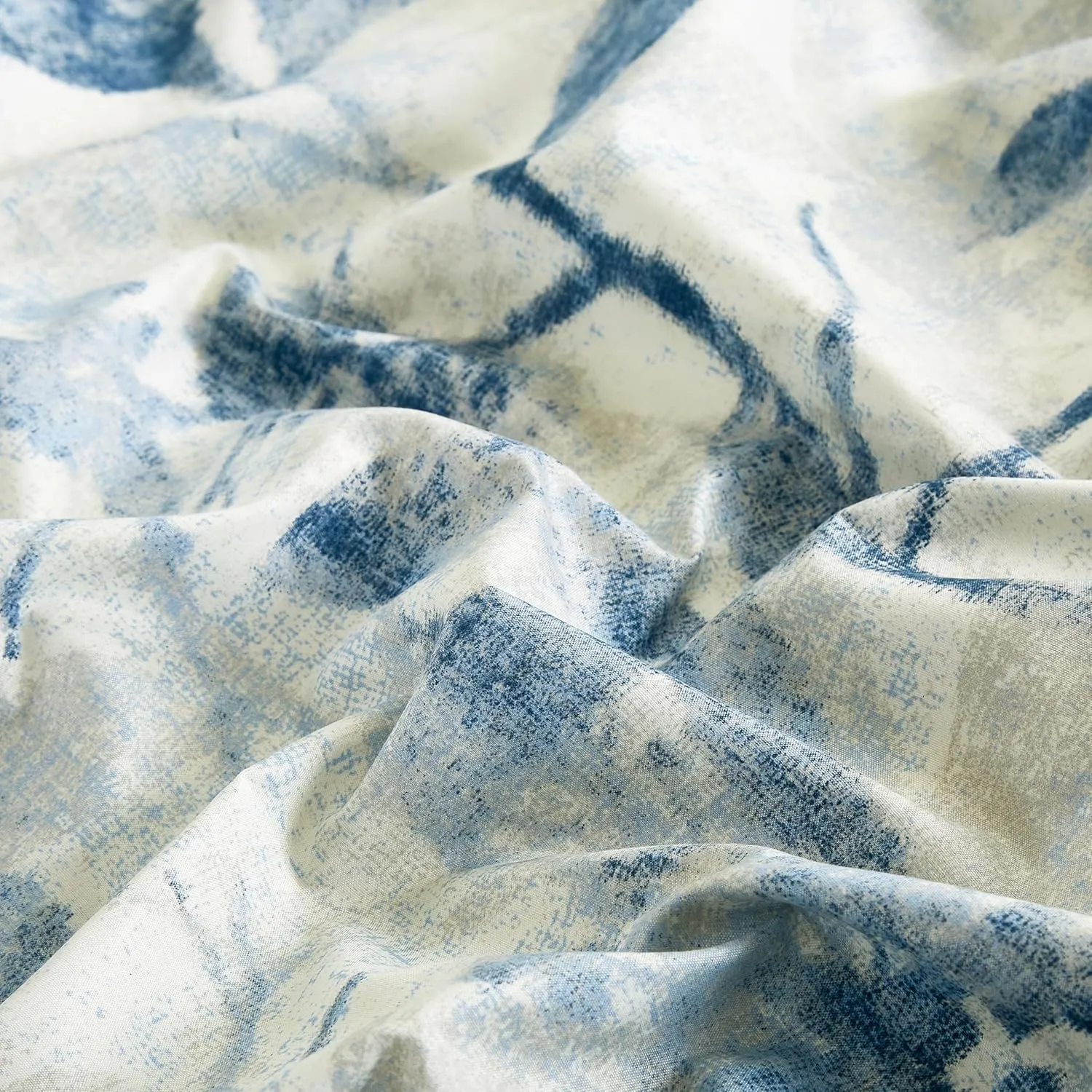 Chezmoi Collection Monica 4-Piece Tropical Floral Bed Sheet Set - Blue Gray White Textured Floral Printed Microfiber 14-Inches Deep Pocket Sheets & Pillowcases Set, King