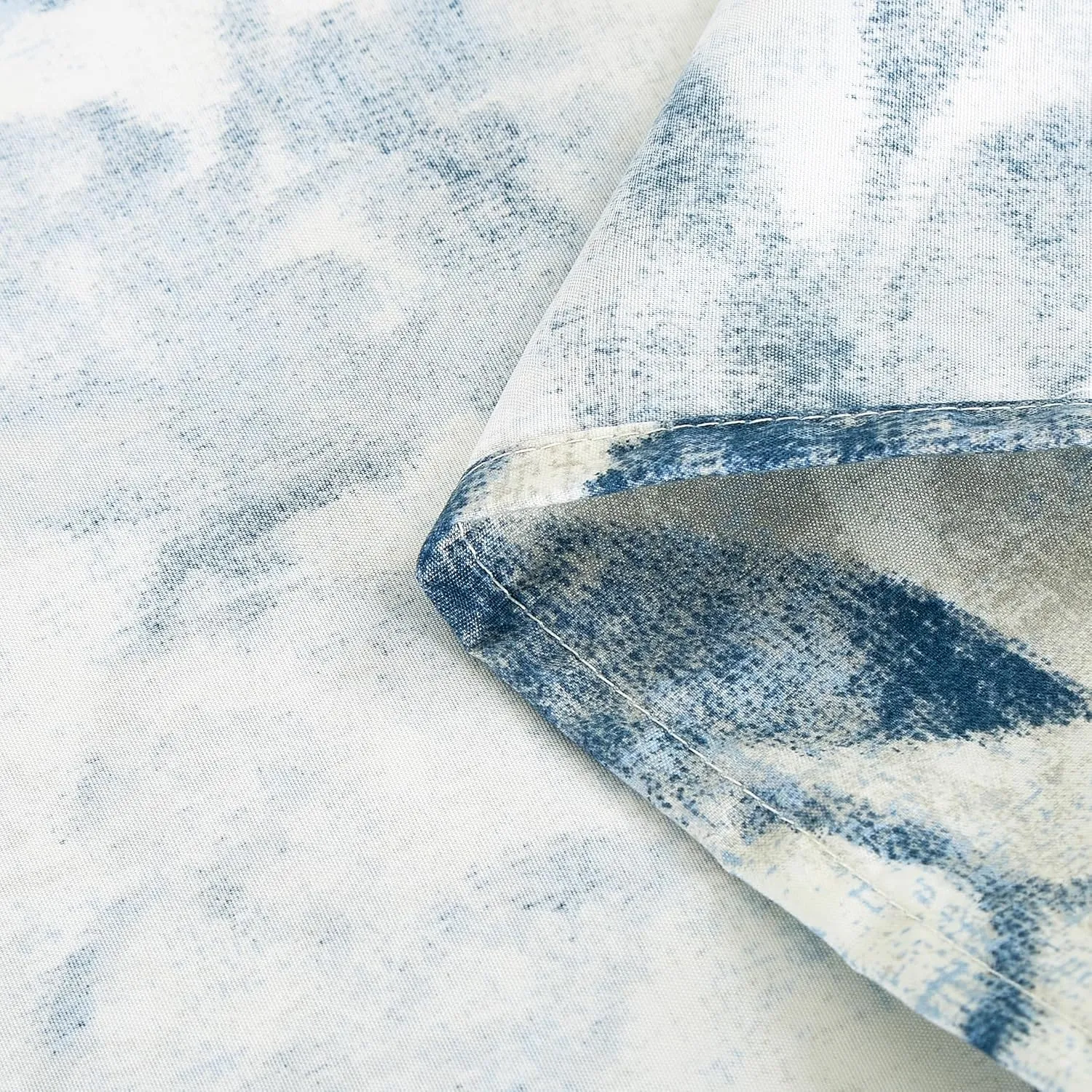 Chezmoi Collection Monica 4-Piece Tropical Floral Bed Sheet Set - Blue Gray White Textured Floral Printed Microfiber 14-Inches Deep Pocket Sheets & Pillowcases Set, King
