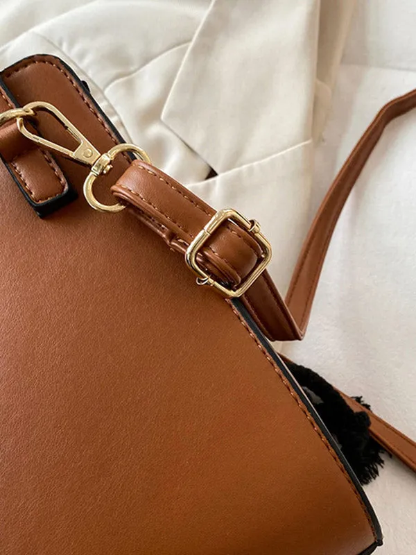Chic Figure-Printed Split Joint Crossbody Handbag