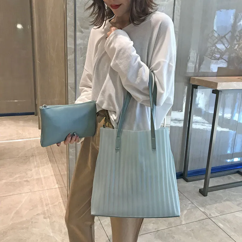 Chic Luxury Pleated Jelly Women's Large Tote Bag