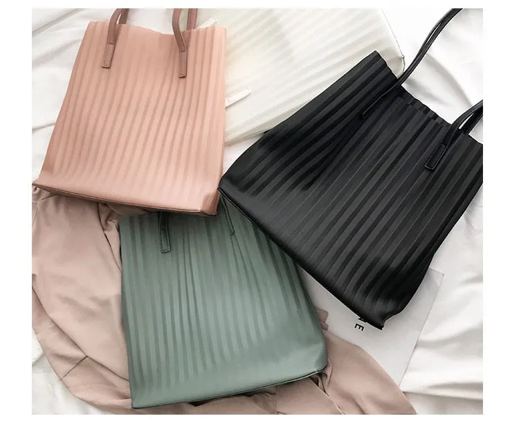 Chic Luxury Pleated Jelly Women's Large Tote Bag