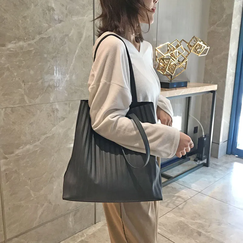 Chic Luxury Pleated Jelly Women's Large Tote Bag