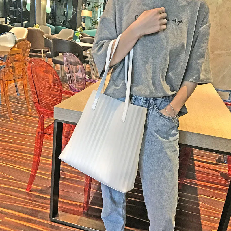 Chic Luxury Pleated Jelly Women's Large Tote Bag
