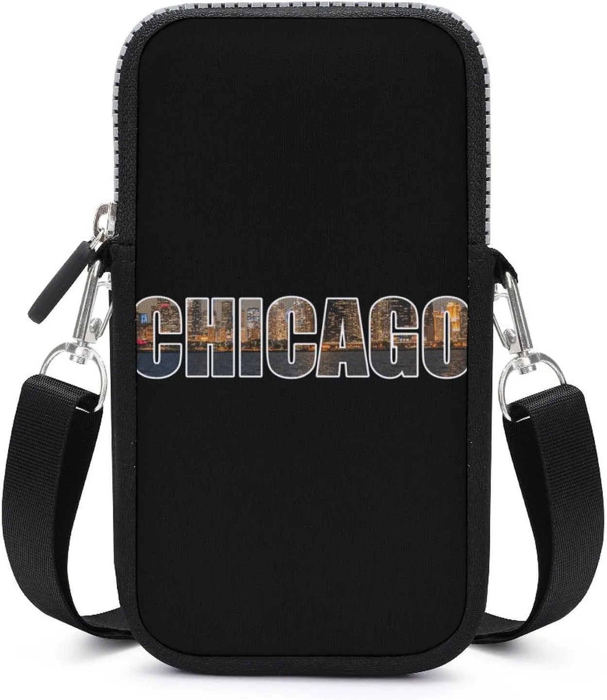 Chicagocity City Night Scene Sling Bag Anti Theft Small Crossbody Cell Phone Purse Bags for Women Men