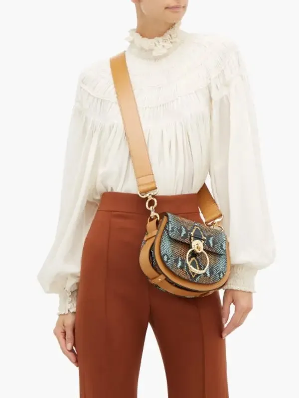 CHLOÉ TESS PYTHON CROSSBODY BAG