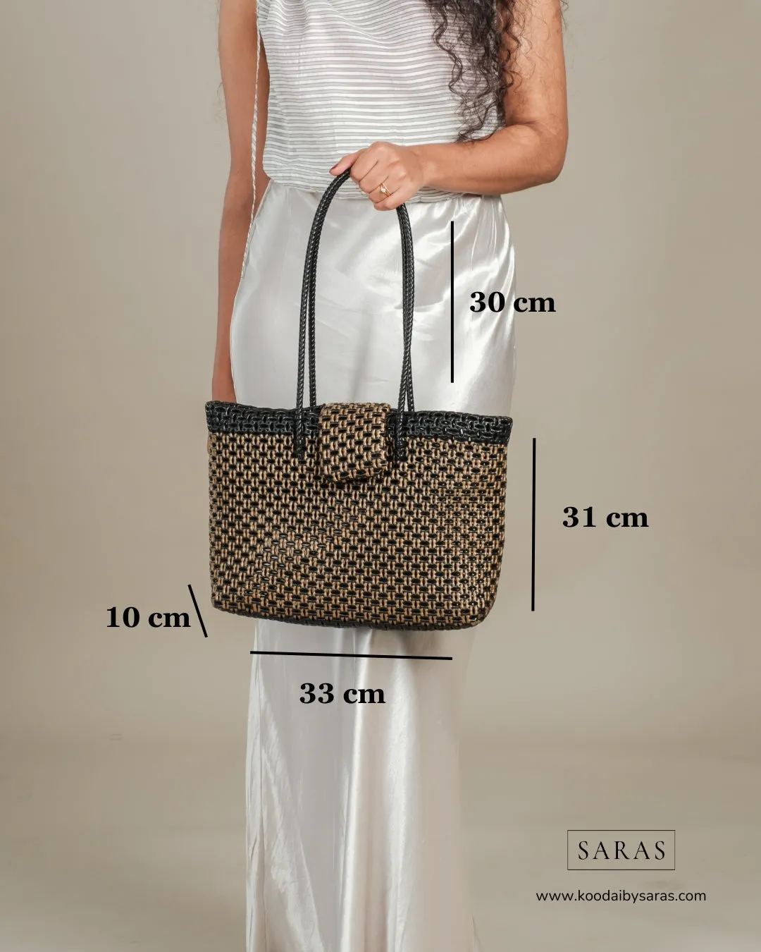 Chocolate Tote Koodai With Flap Closure