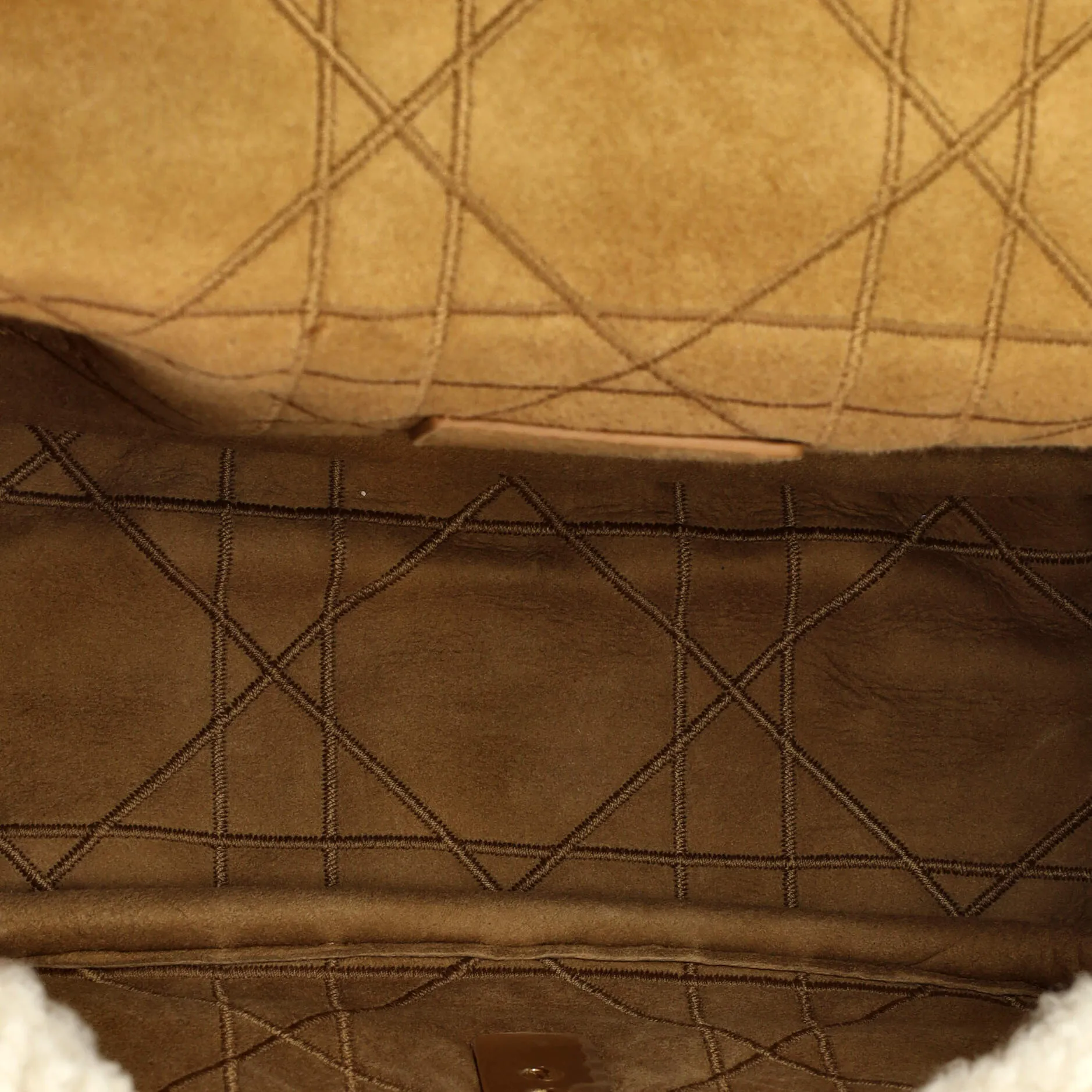 Christian Dior Caro Bag Cannage Quilt Shearling Medium