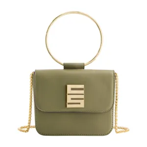 Christian Siriano New York Ring Handle Mini Flap Crossbody, Olive