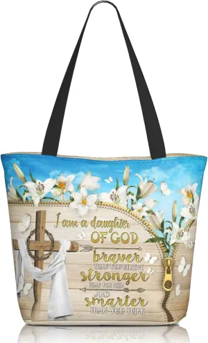 Christian Tote Bags for Women Bible Bags for Women Religious Gifts Bible Church Bag Reusable Grocery Shopping Bag