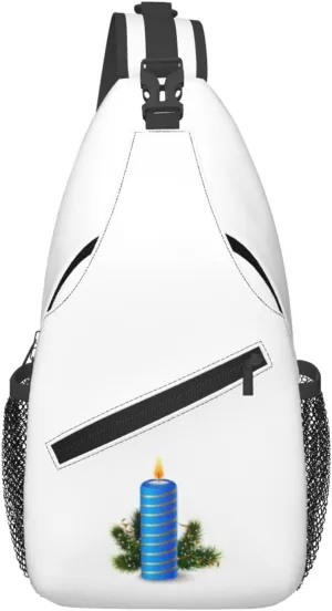 Christmas Candle Crossbody Bags For Women Men Chest Backpack Gym Shoulder Bag Travel Outdoor Sports Casual Crossbody Bags