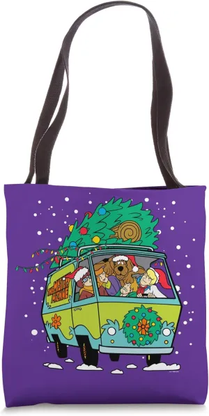 Christmas Scooby Doo Snowing Mystery Machine Gang Tote Bag
