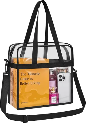 Clear Bag for Stadium Events—Clear Bag Tote Bag with Adjustable Straps for Work Travel Concerts
