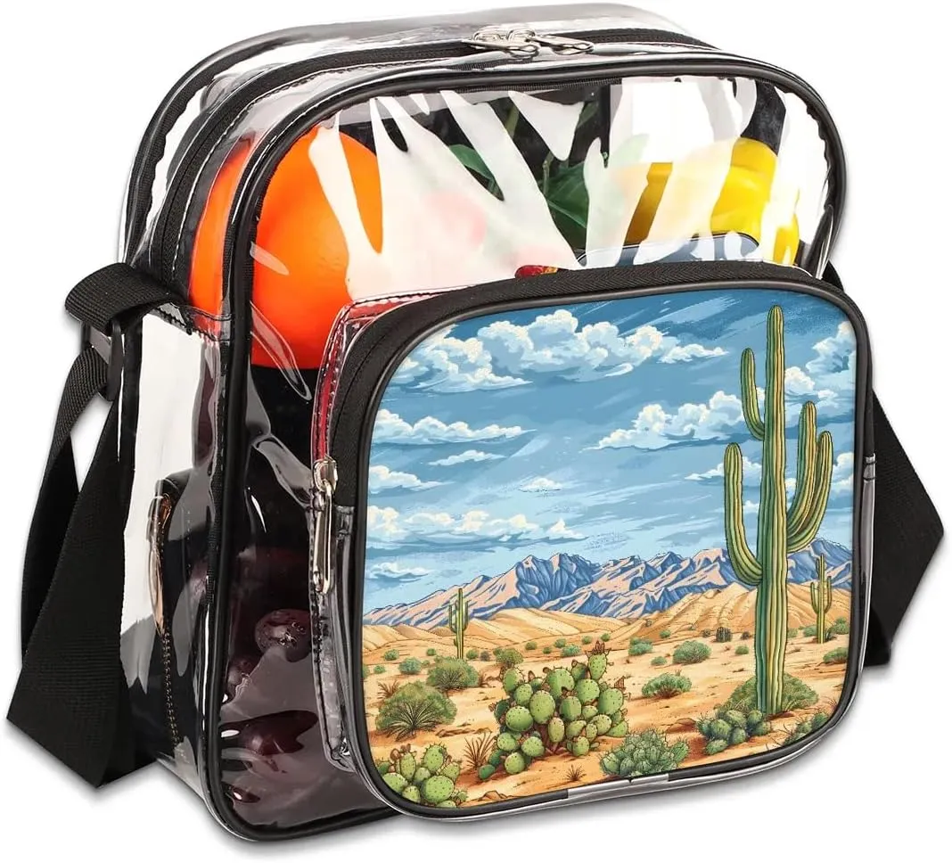 Clear Crossbody Bag Stadium Approved Clear Bag for Concert Sport Event Messenger Bag for Men Women