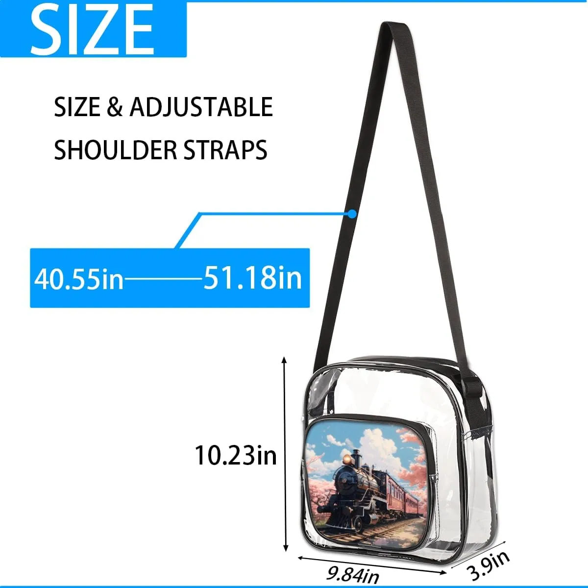 Clear Crossbody Purse Bag Clear Messenger Shoulder Bags See Through Transparent Purse