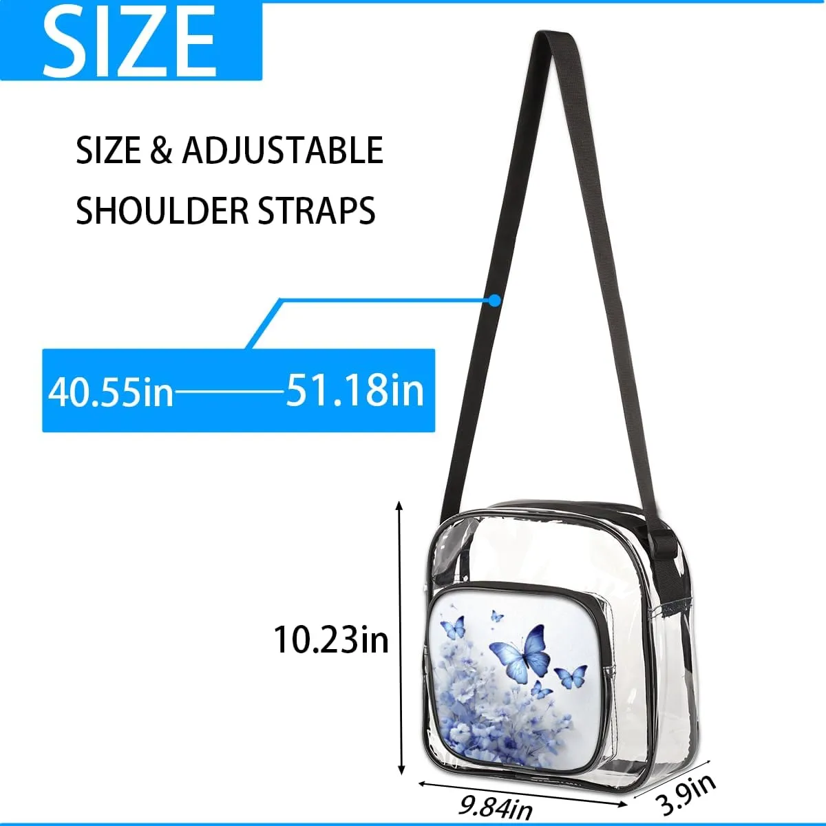 Clear Crossbody Purse Bag Clear Messenger Shoulder Bags See Through Transparent Purse