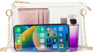Clear Purse for Women Stadium Approved, Small Clear Crossbody Bag Stadium Bag for Concerts Sports Events