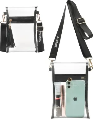 Clear Purse Stadium Approved, Small Cute Clear Gameday Handbags See Through Purse Shoulder Bag Transparent Crossbody Bag for Women