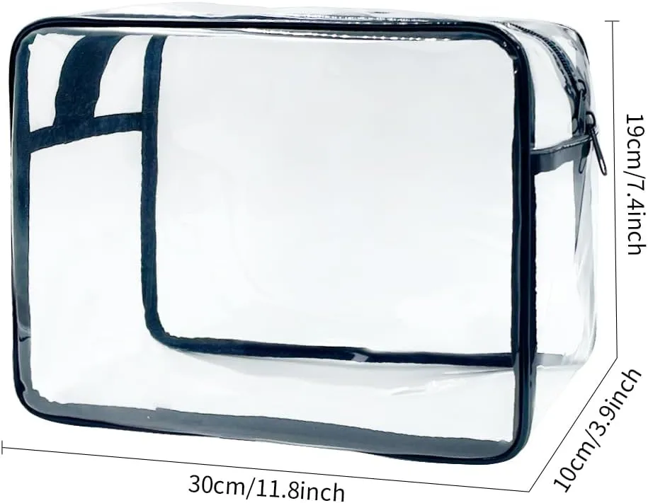 Clear Toiletry Bag, PVC Makeup Bag for Women, Spacious Clear Cosmetic & Toiletry Pouch，Large Transparent Makeup Pouch for Travel (Clear)