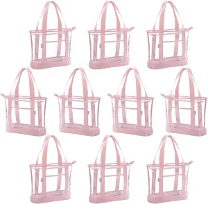 clear tote bag,Purse handle with zipper for work plastic transparent see through women