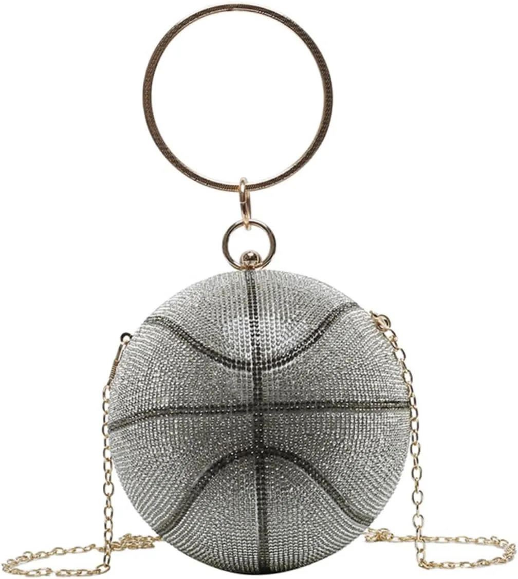 Clutch Bag for Women Basketball Shape Crossbody Bag Chain Casual Storage for Wife