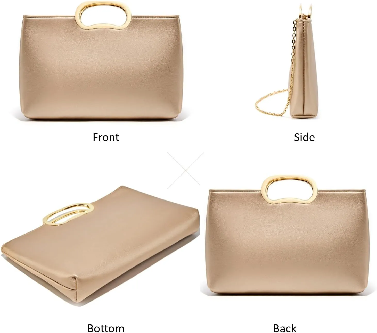 Clutch Purses for Women Cut Out Handle Clutch PU Leather Evening Bag Elegant Purse for Women Formal Wedding Party