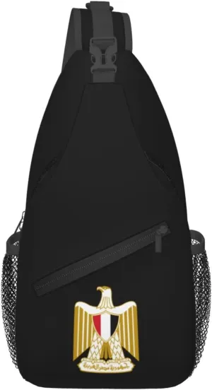 Coat of Arms of Egypt Official Crossbody Bags For Women Men Chest Backpack Gym Shoulder Bag Travel Outdoor Sports Casual Crossbody Bags