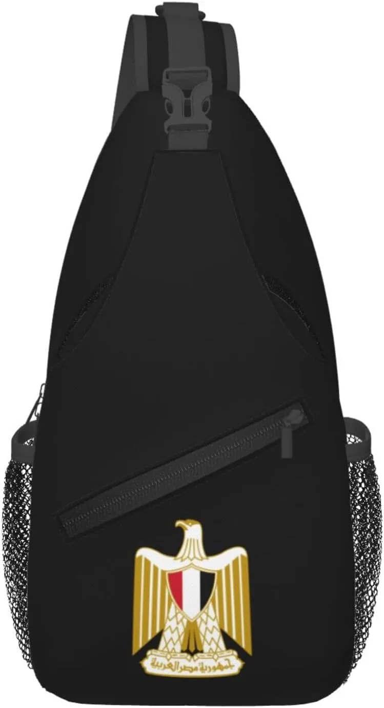 Coat of Arms of Egypt Official Crossbody Bags For Women Men Chest Backpack Gym Shoulder Bag Travel Outdoor Sports Casual Crossbody Bags