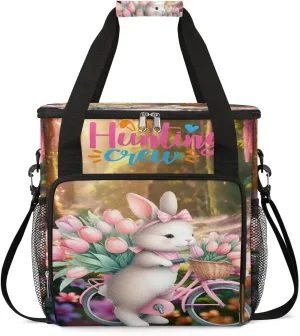 Coffee Maker Carring Bag Easter Animal Rabbirt Travel Carrying Storage Tote Bag Compatible with Keurig K-Mini or K-Mini Plus Portable Single Serve Coffee Brewer Case with Pockets for K-cup Pods