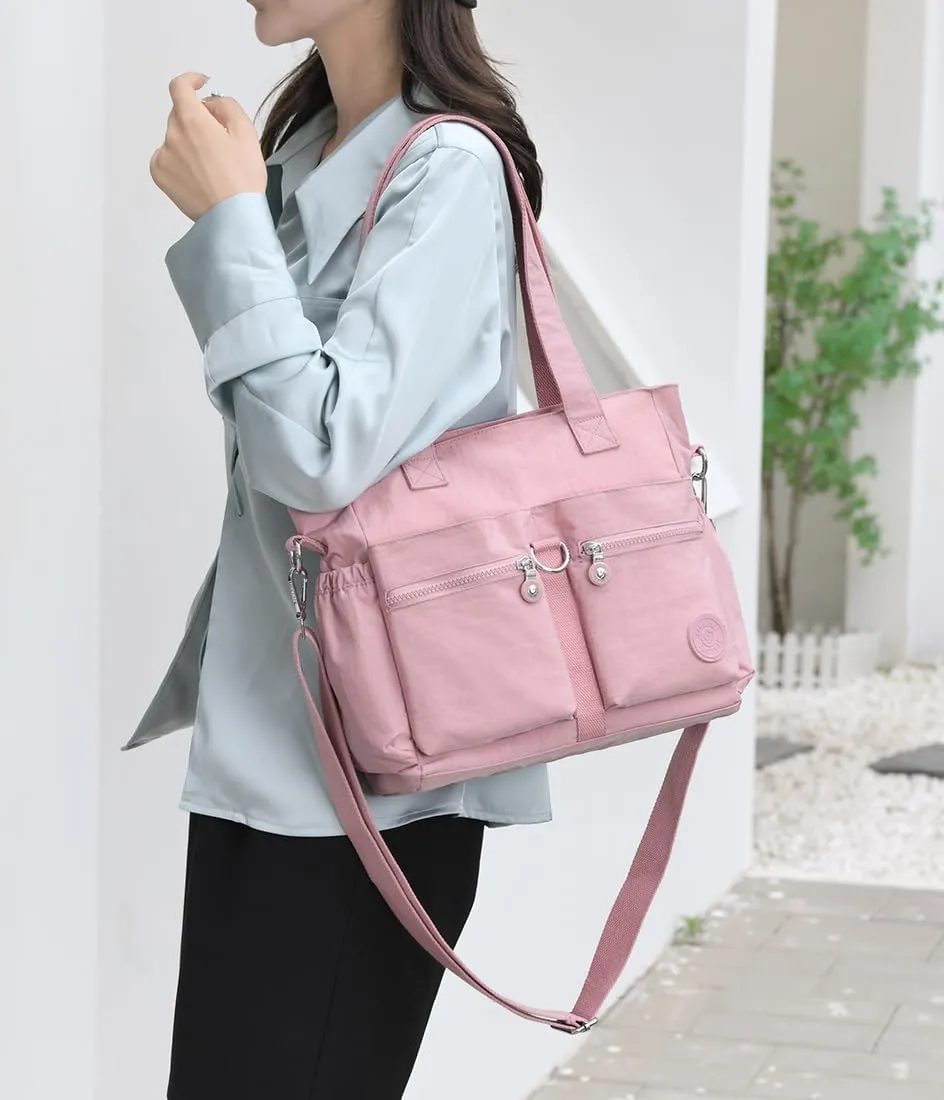 Collsants Tote Bag for Women Nylon Purse and Handbags Tote Purse Crossbody Bag Messenger Bag