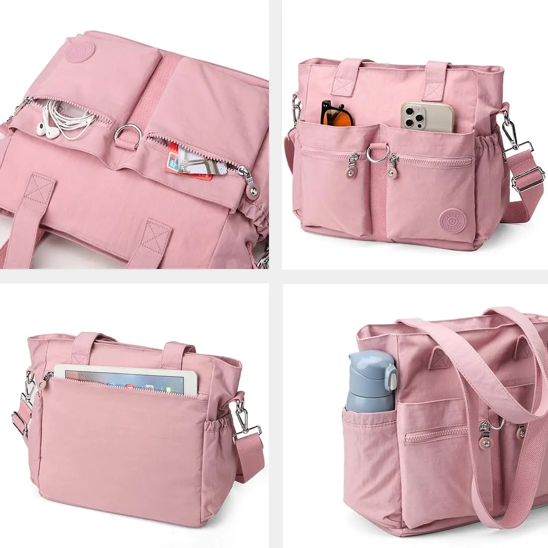 Collsants Tote Bag for Women Nylon Purse and Handbags Tote Purse Crossbody Bag Messenger Bag