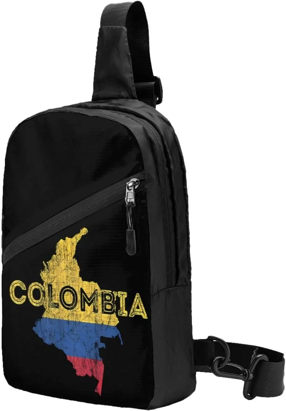 Colombian Map Colombia Flag Packable Crossbody Bag Portable Sling Bags Foldable Travel Daypack Reusable Sports Shoulder Backpack Diagonally Chest Bag for Workout