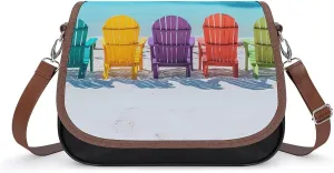Colorful Beach Chairs Fashion Crossbody Bags Purses for Women Funny Printing Shoulder Handbags Bag